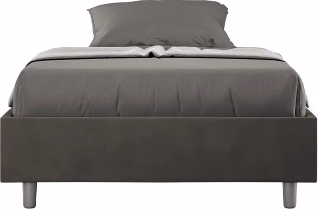 Letto Matrimoniale Francese Sommier 140x200 cm con Rete Azelia Grigio
