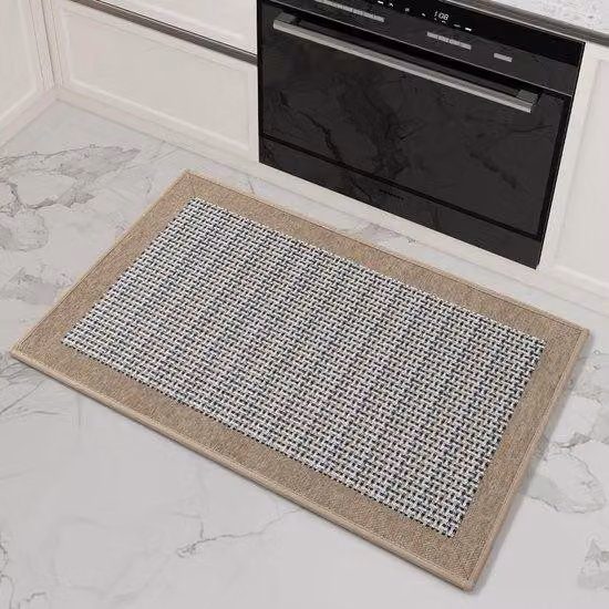 Tappetino da cucina in tessuto di sisal 40x60 cm, antiscivolo, assorbente, tappeto da corridoio, marrone