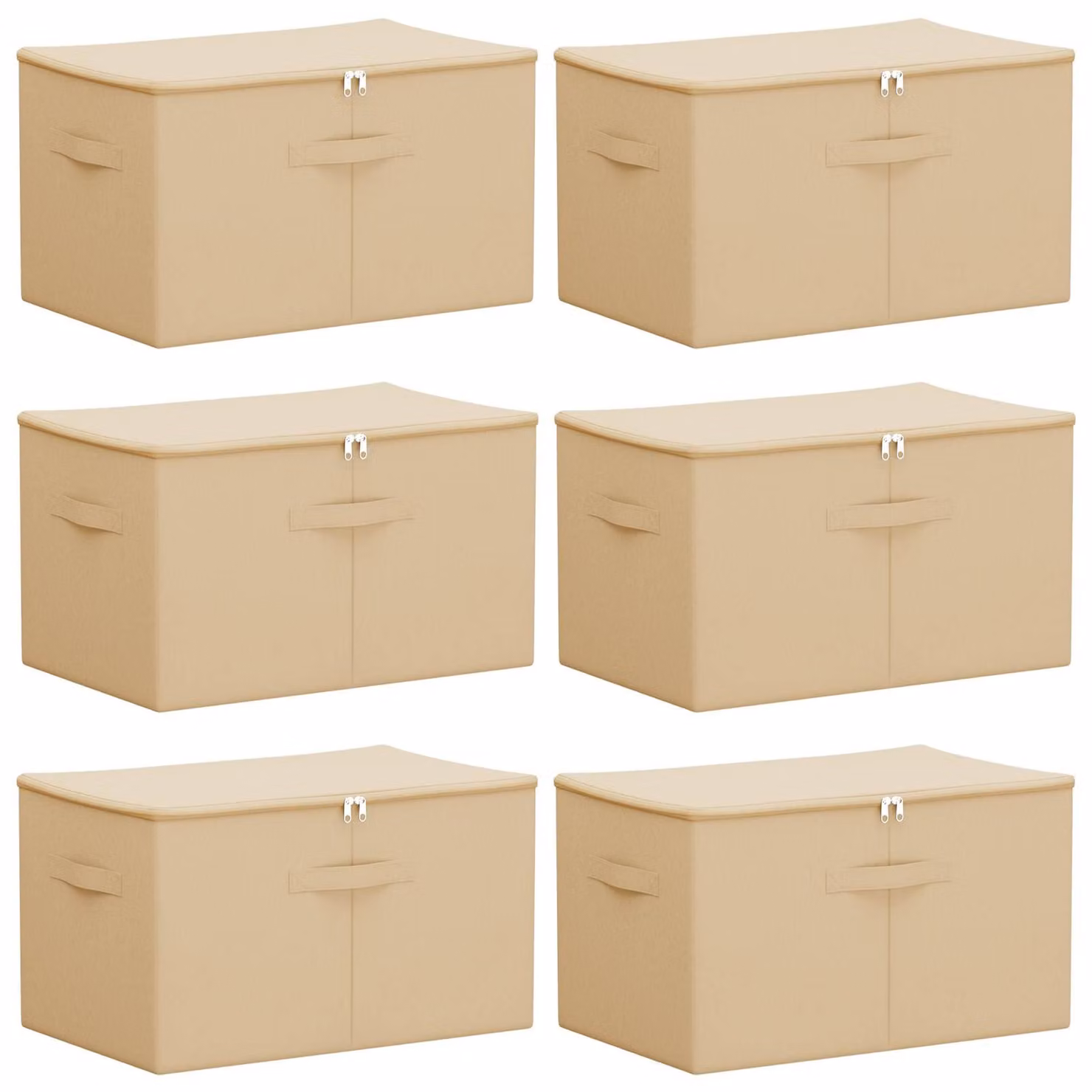 Scatola di Stoccaggio 6 pcs Crema 55 x 35 x 32 cm