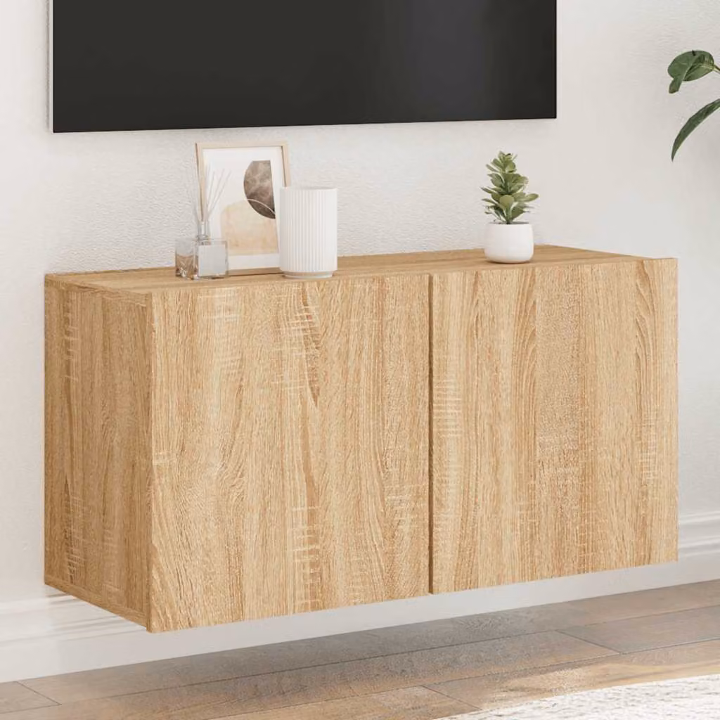 Mobile TV a parete vidaXL in legno Rovere Sonoma marrone L: 80 cm, P: 30 cm, H: 41 cm
