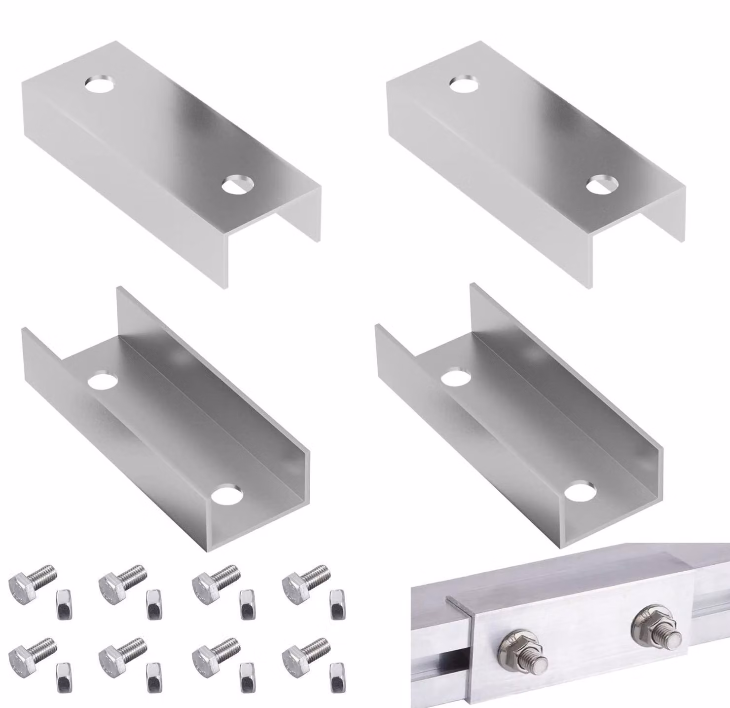 Set di 4 connettori in alluminio per pannelli solari
