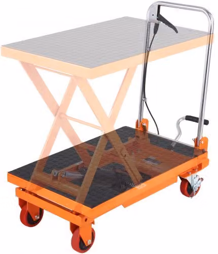 Carrello Elevatore Idraulico a Forbice VEVOR in Acciaio Smaltato Arancione, Capacità 150 kg, Altezza di Sollevamento 220-720 mm