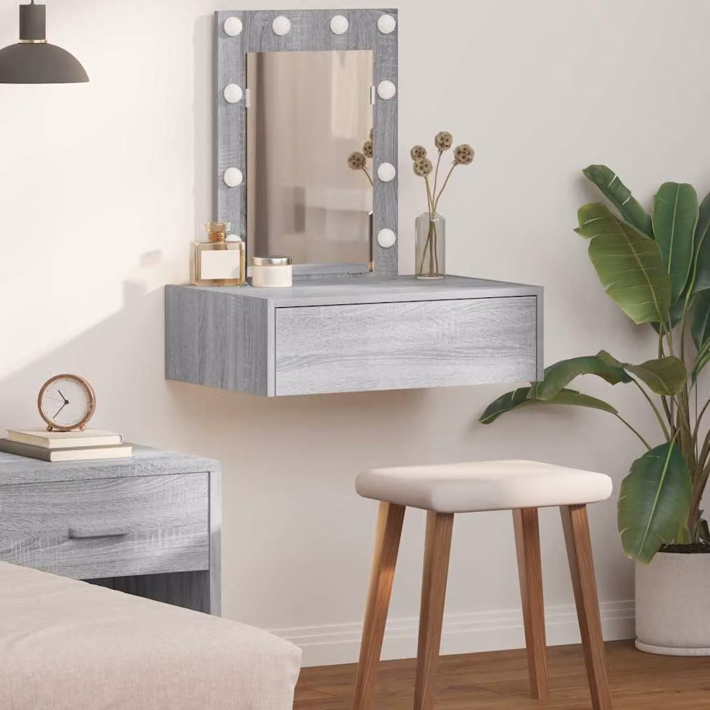 vidaXL Tavolo da Trucco Moderno Grigio in MDF L/P/H: 60 x 40 x 70 cm