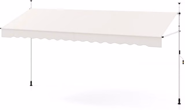 Tenda da sole retrattile manuale con manovra DESIGN IN, tettuccio da esterno regolabile in poliestere e alluminio, Bianco, L: 400 cm, P: 300 cm