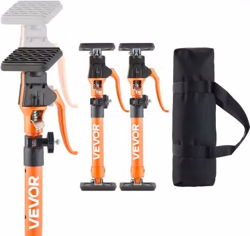 Set di 2 aste di supporto telescopiche VEVOR in acciaio arancione, regolabili da 40 a 60 cm con capacità di 100 kg per il sollevamento di cartongesso