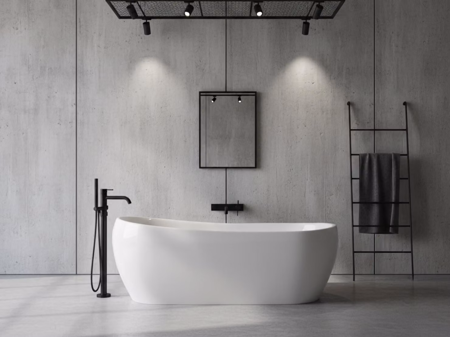 Vasca da bagno freestanding moderna Melania 170 cm bianca — Vasca da bagno senza piedini