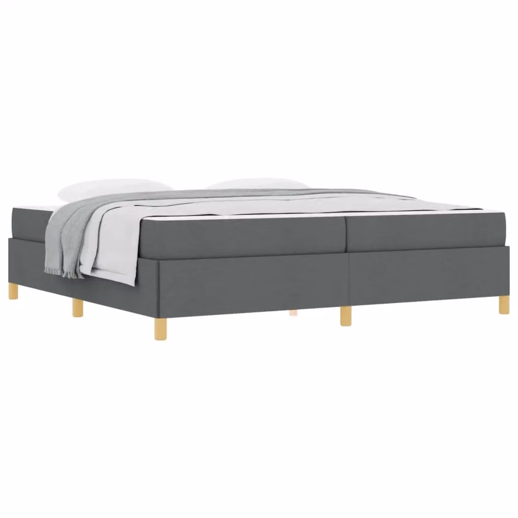 Struttura del letto imbottita vidaXL in tessuto grigio con legno, L 200 cm x P 200 cm x H 203 cm – 2