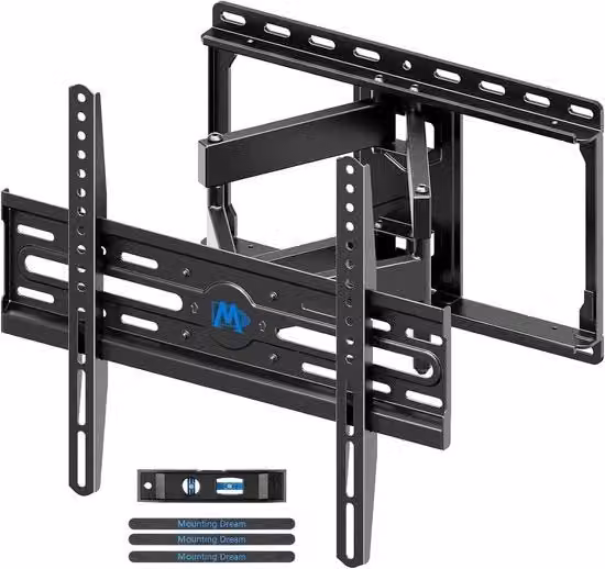 Montaggio Dream TV-muroreggimento Regolabile inclinabile muroreggimento a doppia braccio per la maggior parte delle TV LED-, LCD-, OLED- e plasma da 26-65 pollici con VESA 75x75-400x400 mm fino a 45 kg