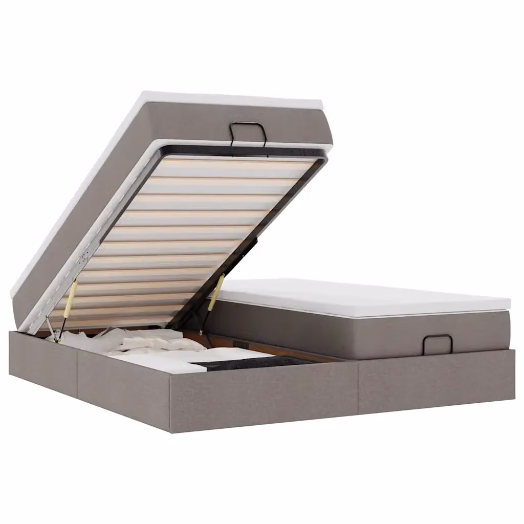 Struttura Letto con Contenitore e Materasso vidaXL in Tessuto, L: 180 cm, P: 200 cm, H: 203 cm – 2