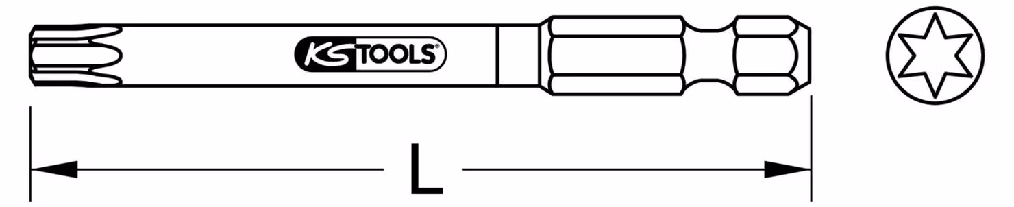 KS TOOLS 1/4" TORSIONpower Bit Torx 75 mm T10 - 918.3550