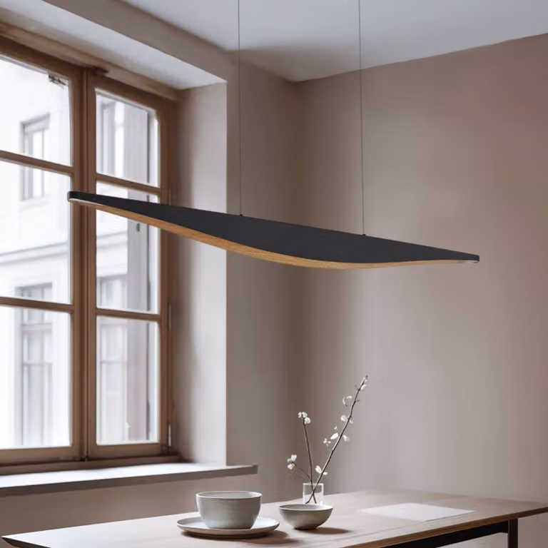Lucande Lampada LED a sospensione Clavit, nera, 140 cm, dimmerabile Clavit Lucande,, Nero, Soggiorno / Sala da pranzo, Metallo, Moderno
