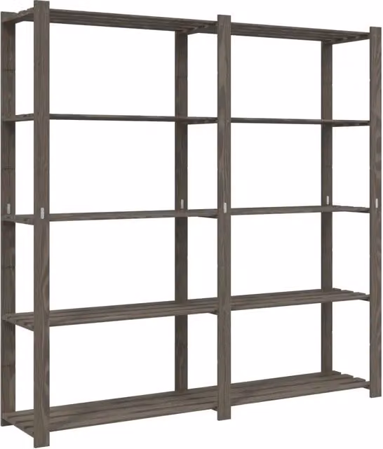 Scaffale a 5 Livelli DESIGN IN in Legno di Pino Grigio L: 170 cm, P: 38 cm, H: 170 cm – 1