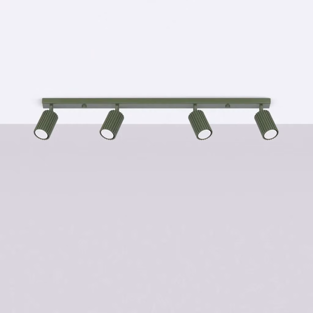 Lampada da soffitto regolabile Sollux Lighting KARBON 4L verde oliva in metallo con 4 faretti GU10 – 2