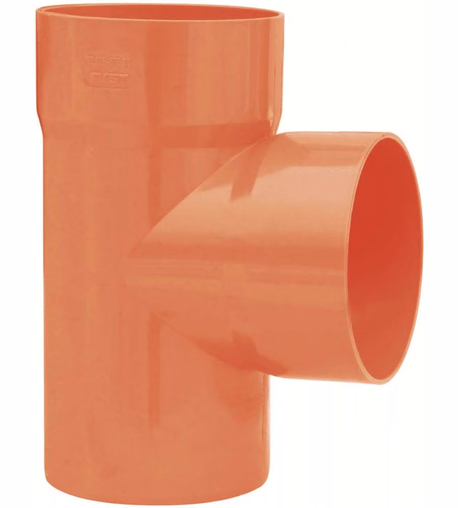 Derivazione in PVC Arancio 87° diam. 80 mm per Impianti Scarico Acque