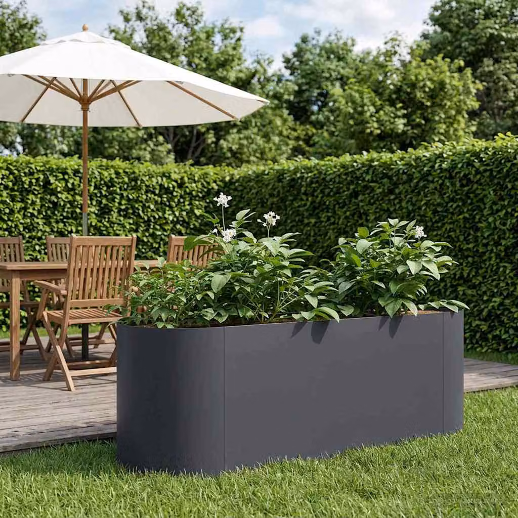 Letto rialzato da giardino vidaXL in metallo Antracite L: 120 cm, P: 40 cm, H: 40 cm
