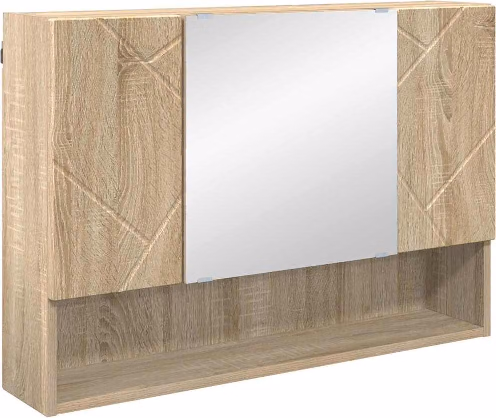 Mobiletto per specchio con porta Rovere Sonoma 80 x 17 x 55 cm