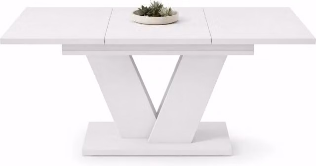 Tavolo da pranzo allungabile 120/160 x 80 cm in MDF bianco, 4-6 persone