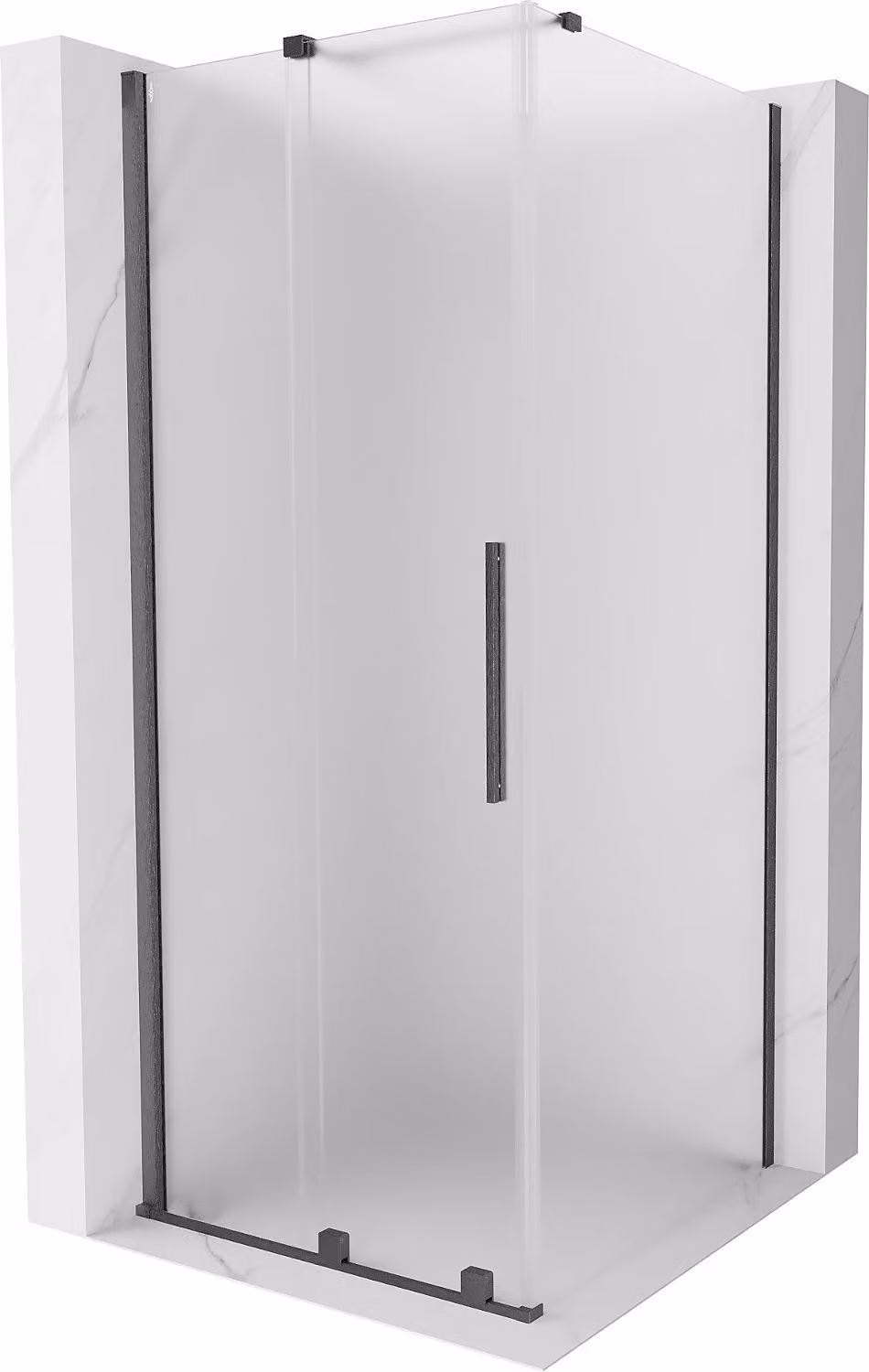 Mexen Velar cabina doccia scorrevole 110 x 110 cm, brina, grigio canna di fucile spazzolato - 871-110-110-31-66