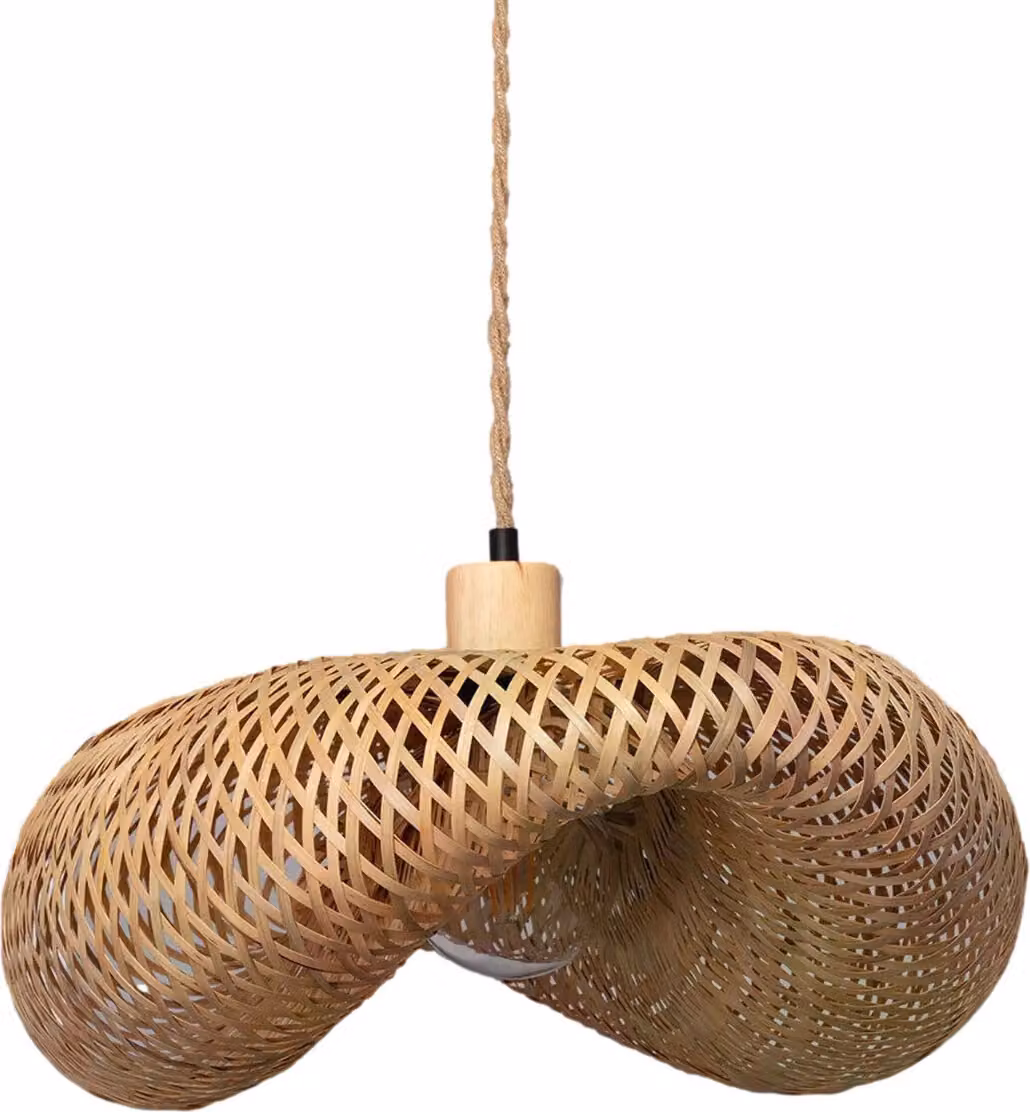 Lampada a sospensione Ponti marrone 1xE27x20W in bambù, dimensioni: 110x60x40 cm, IP20, Abruzzo