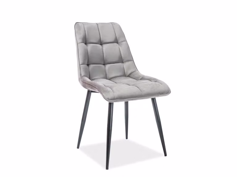 Sedia Plaid in velluto - grigio/nero