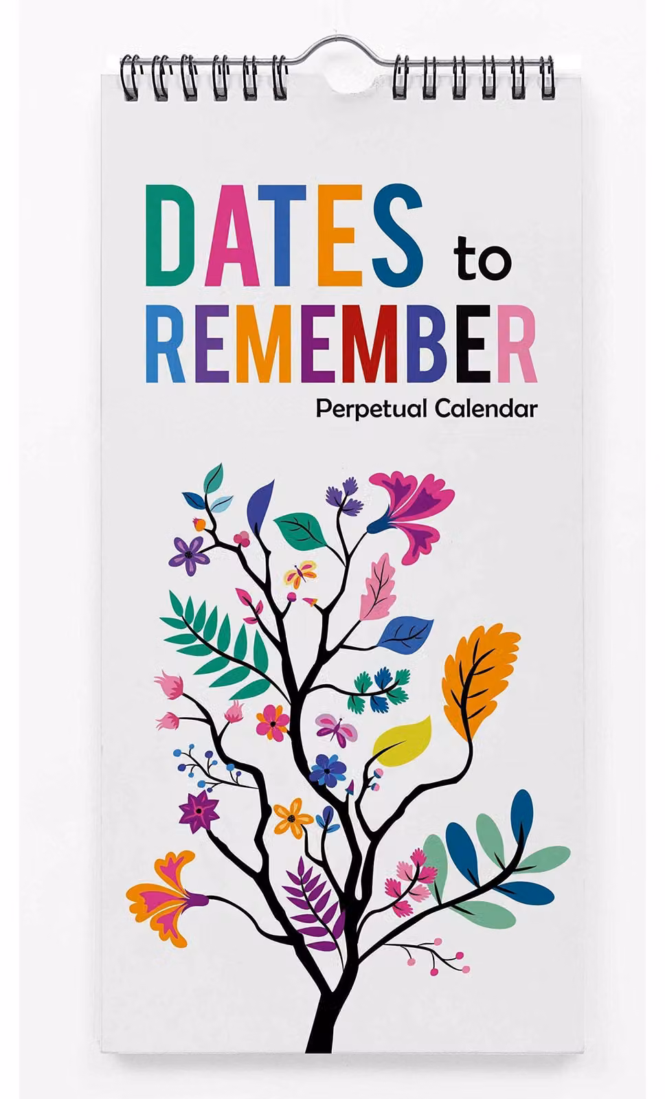 Calendario perpetuo - Motivo floreale - 11 x 5,4 pollici