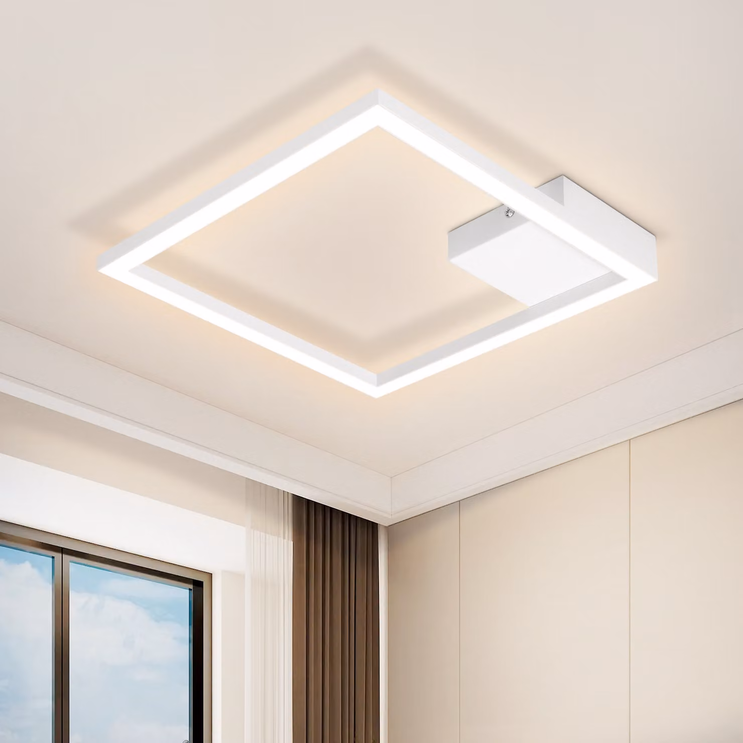 ZMH plafoniera Lampada da soffitto LED camera da letto lampada bianca 12W lampada da soggiorno lampada moderna da cucina 3000K bianco caldo lampada da corridoio illuminazione quadrata da soffitto per corridoio cucina 29CM