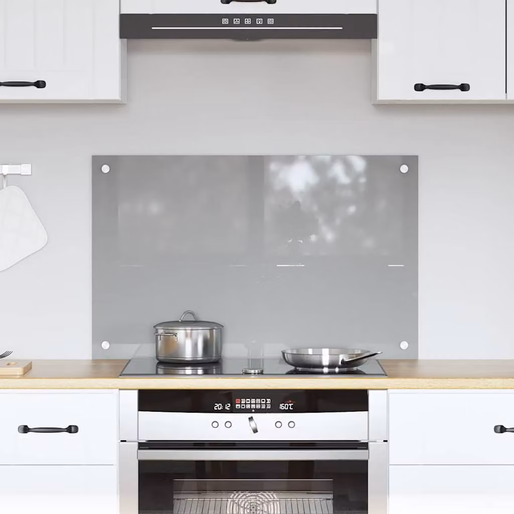 Schienale da cucina vidaXL in vetro temperato Grigio chiaro L: 80 cm, H: 50 cm