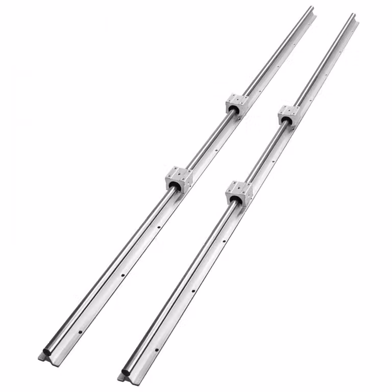 Set di guide lineari: SBR20-1500mm Acciaio al carbonio alluminio - Incl. 2x blocchi di scorrimento SBR20UU Blocco cuscinetto lineare