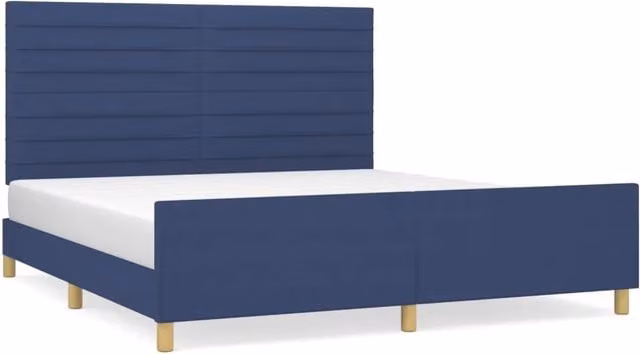 Letto matrimoniale | Letto per adulti | Giroletto senza Materasso Blu 180x200 cm in Tessuto