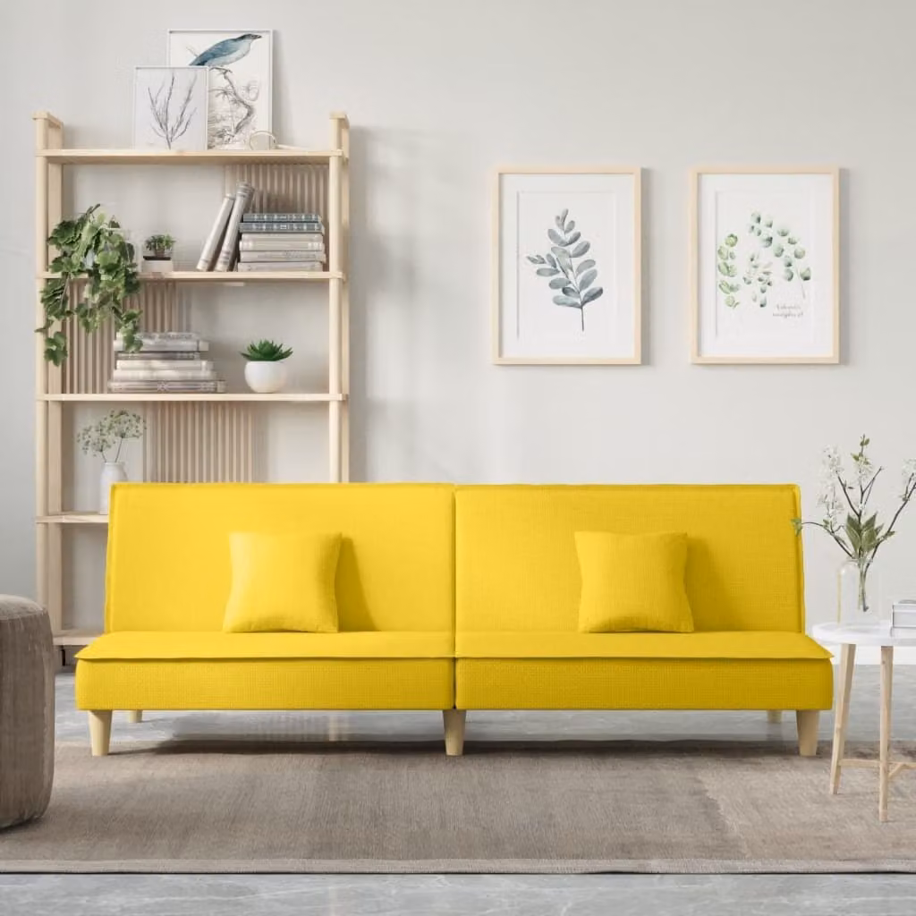 Maison Exclusive - Divano letto, colore giallo chiaro, rivestito in tessuto