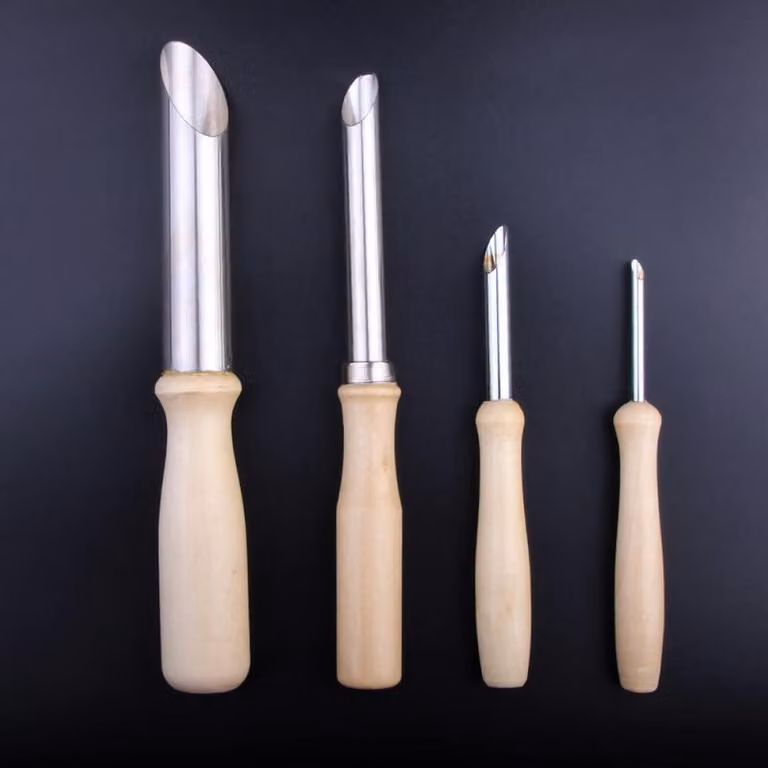 Set di strumenti per la Vetroceramica, composto da 4 pezzi, inclusi tagliacircoli rotondi di diverse dimensioni, adatti per la lavorazione della Vetroceramica e la modellazione