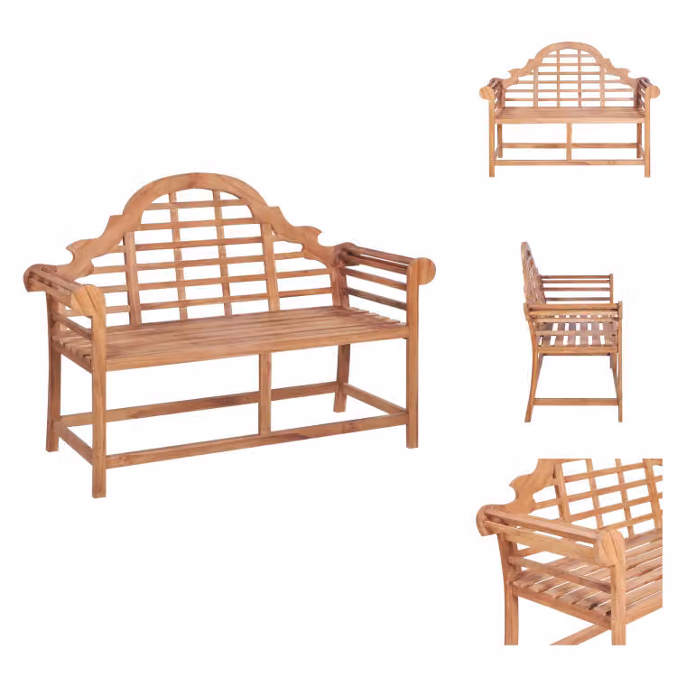 vidaXL Panca da giardino 127x58,5x92,5 cm in legno massiccio di teak - Panche da giardino