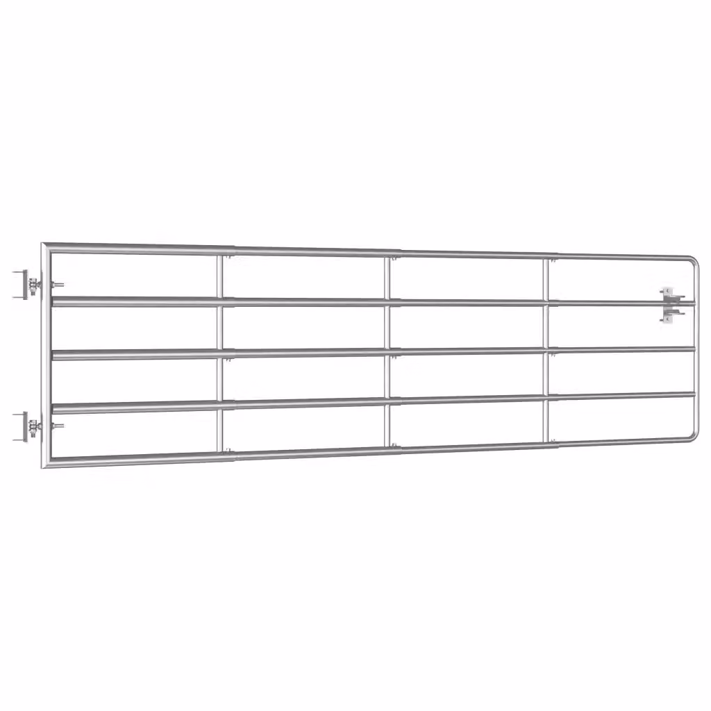 Cancello da Giardino Singolo in Acciaio Zincato con 5 Sbarre vidaXL Argento L: 115-300 cm, H: 90 cm