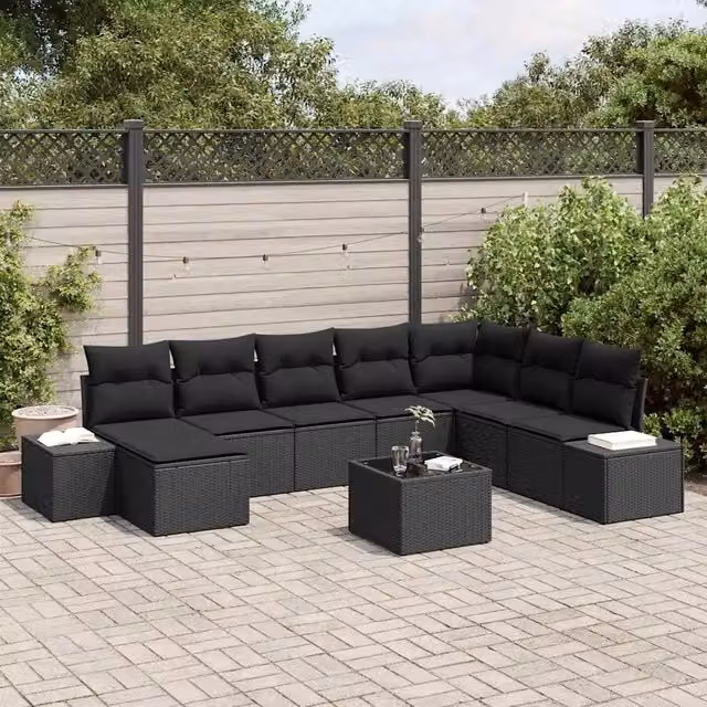 Set Divano da Giardino 9 pz polyrattan 3347193