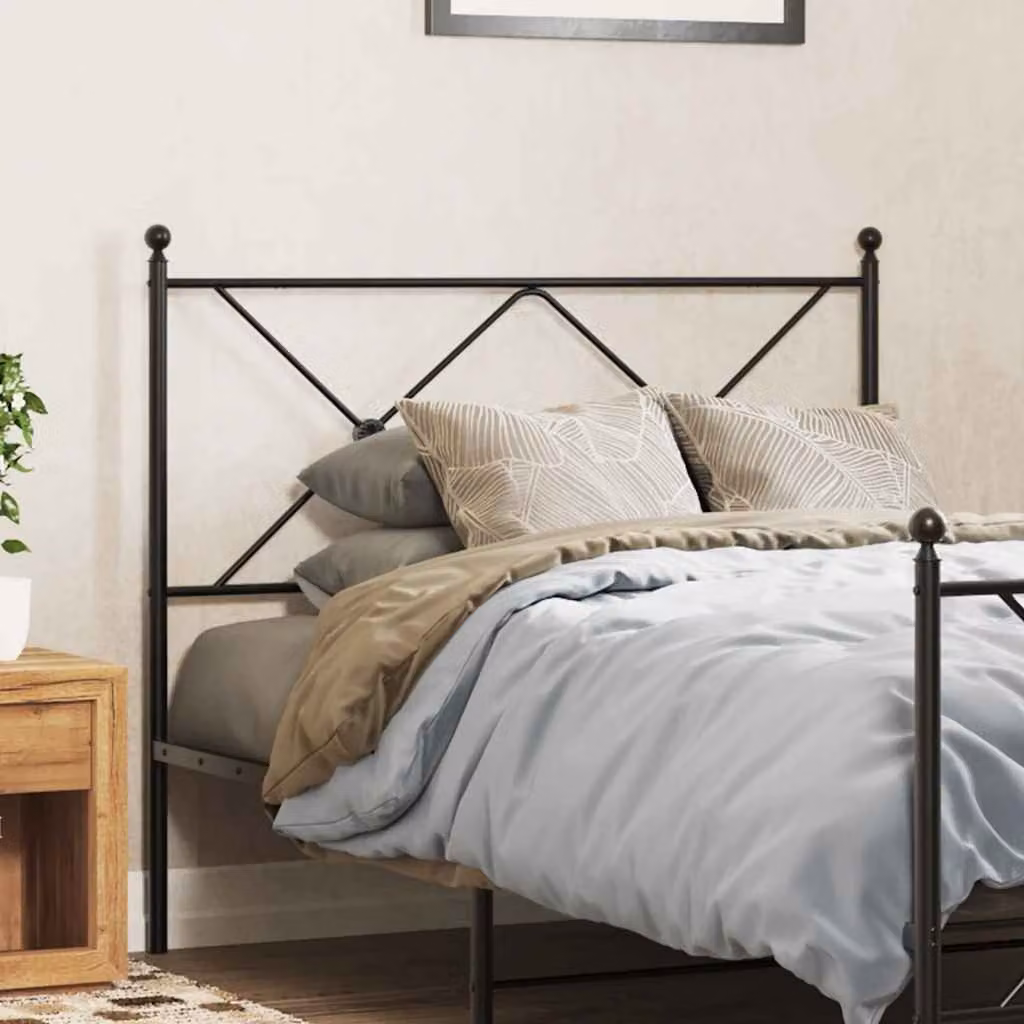 Testiera di ricambio in metallo vidaXL colore nero per letto 100x200 cm