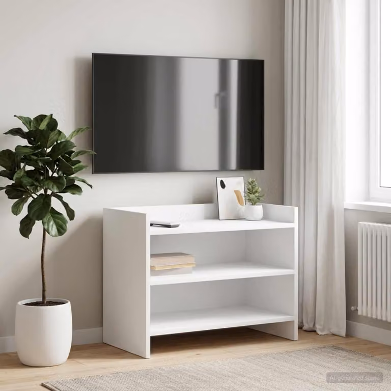 Mobile TV moderno vidaXL in legno ingegnerizzato bianco L 60 cm, P 33 cm, H 47 cm