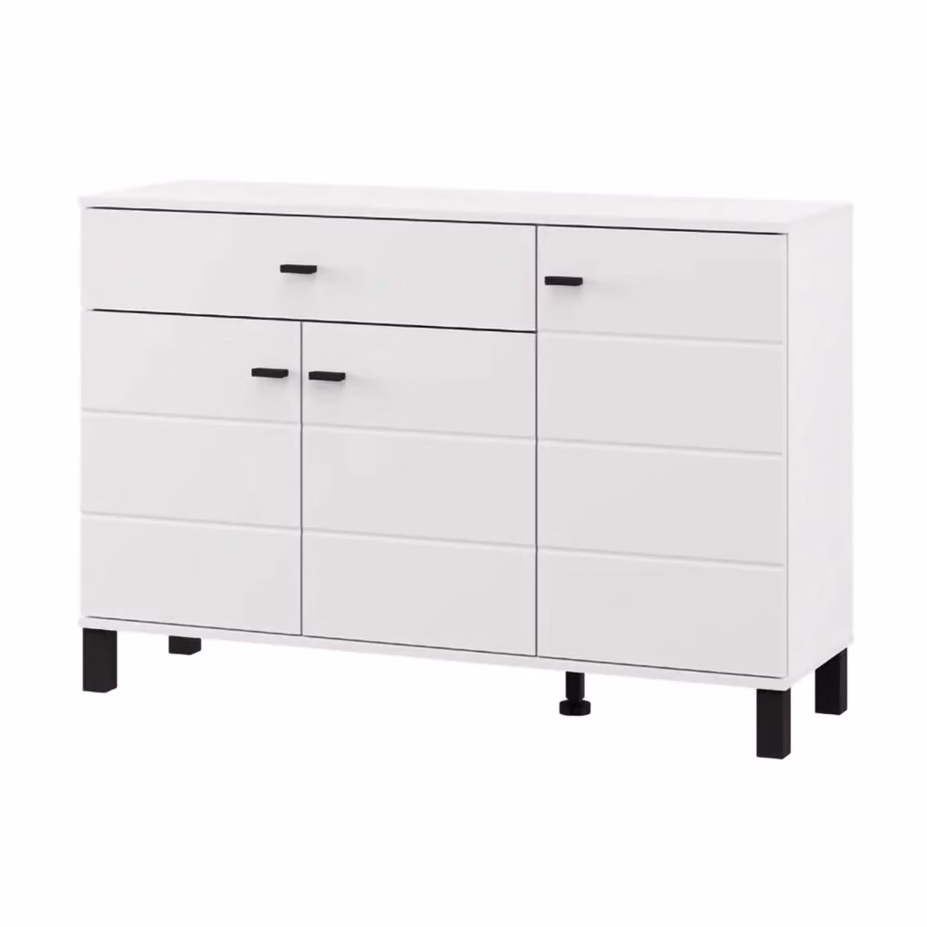 Madia Uyuni DMORA Credenza Moderna con 3 Ripiani in MDF Bianco o Nero – 2