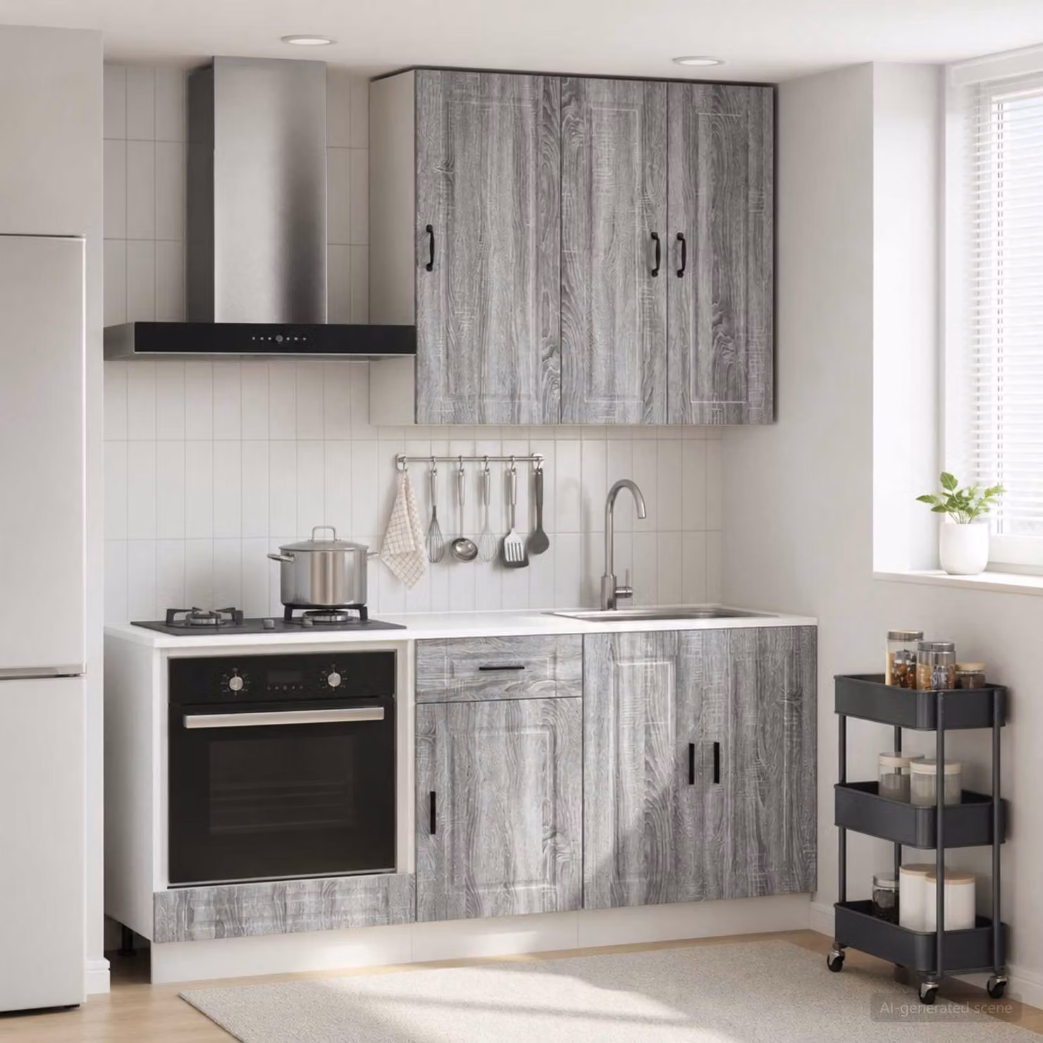 Unità cucina moderna vidaXL PORTO composta da 5 pezzi in legno ingegnerizzato grigio opaco