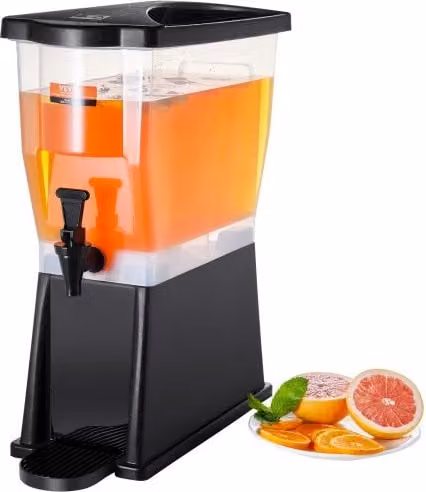 Distributore di bevande Vevor trasparente con rubinetto e coperchio, capacità 11 l, H 530 x L 450 x P 204 mm
