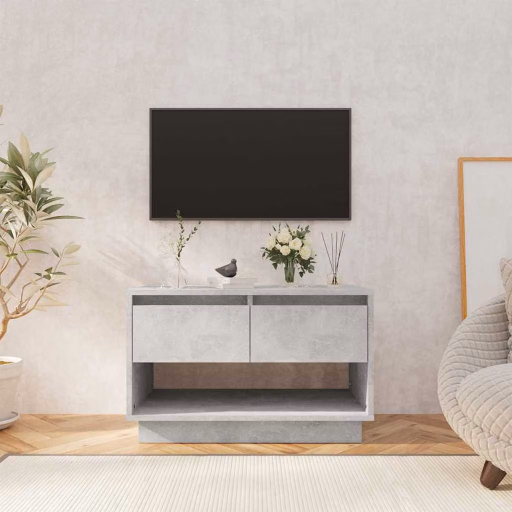 Mobile TV vidaXL Grigio Cemento in Truciolato e MDF L 70 cm, P 41 cm, H 44 cm