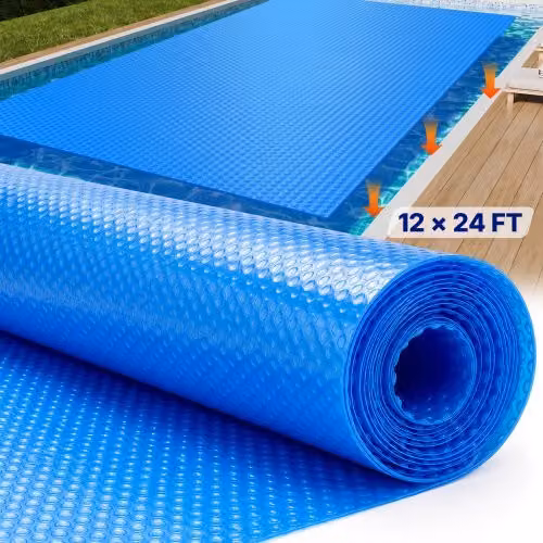 Copertura Solare Termica Rettangolare VEVOR per Piscina Fuori Terra o Interrata, Blu, L: 732 cm x P: 366 cm