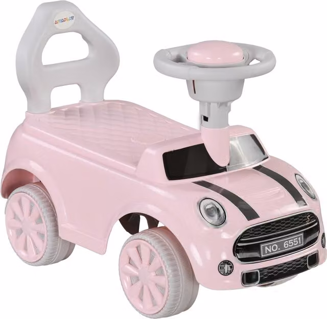 Macchina cavalcabile a spinta AIYAPLAY per bambini 18-36 mesi con clacson e volante, rosa