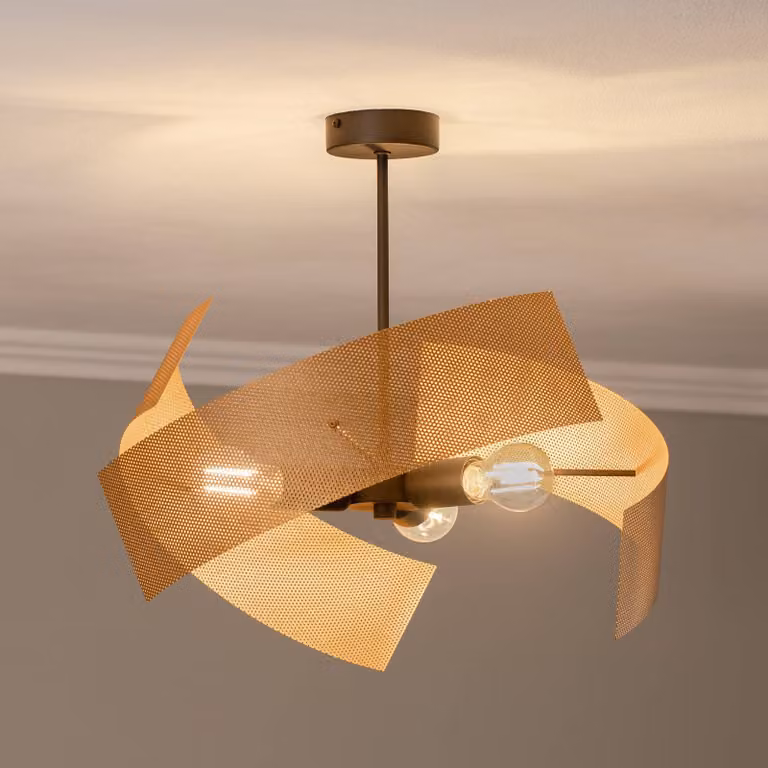 Plafoniera soffitto Moira Domiluce, dimmerabile, Ottone / Oro, Soggiorno / Sala da pranzo, Metallo, Moderno, Plafoniera