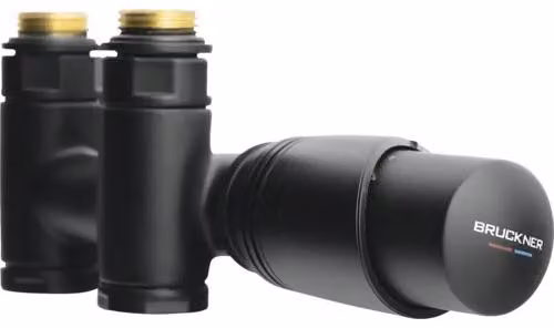 Set valvola termostatica centrale Sapho a portata variabile (versione ad angolo o diritta) 1/2" nera