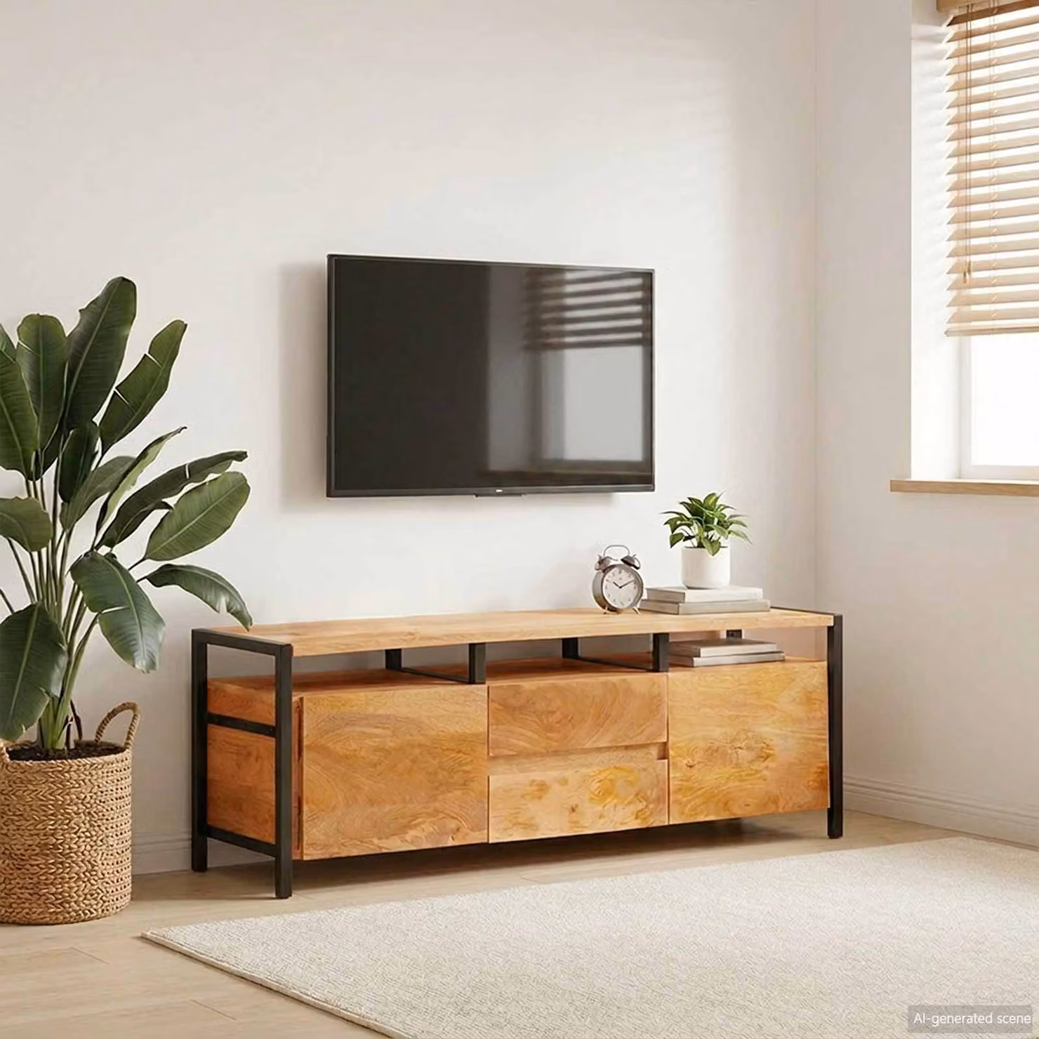 Armadio di stoccaggio moderno vidaXL in legno e metallo, Marrone, L 110 x P 30 x H 40 cm