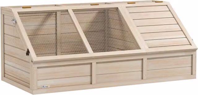 Gabbia per rettili Minimal in legno di abete con 2 scomparti, colore naturale beige