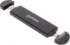 Case esterno Manhattan per hard disk M.2 PCIe e SATA con connettività USB C e USB A, colore Nero