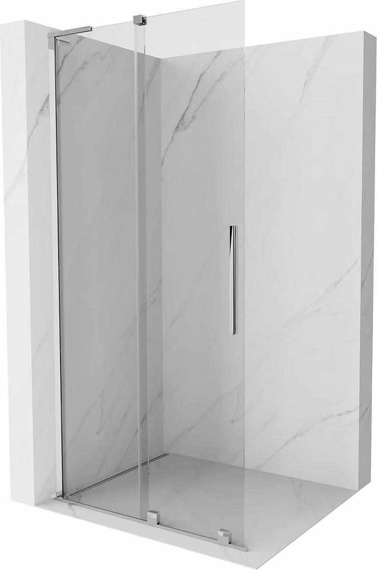Mexen Velar L Parete doccia scorrevole Walk-in 110 x 200 cm, trasparente 8 mm, cromo - 871-110-003-03-01