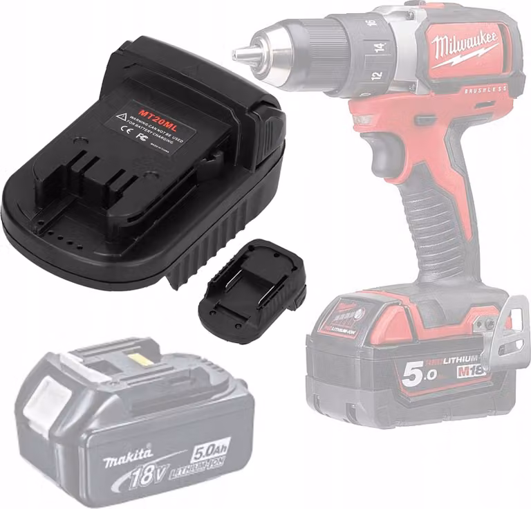 Rosfix Adattatore/convertitore per Batteria Makita da 18 V a Milwaukee da 18 V (MT20ML)