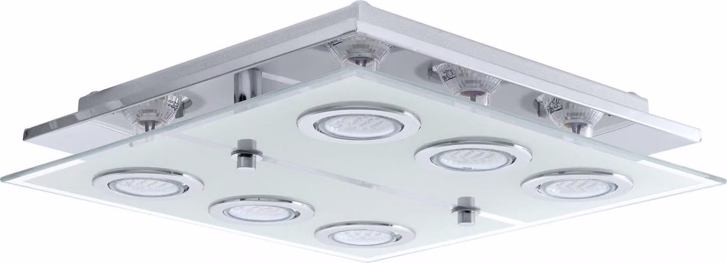 Plafoniera LED in cromo e vetro CABO